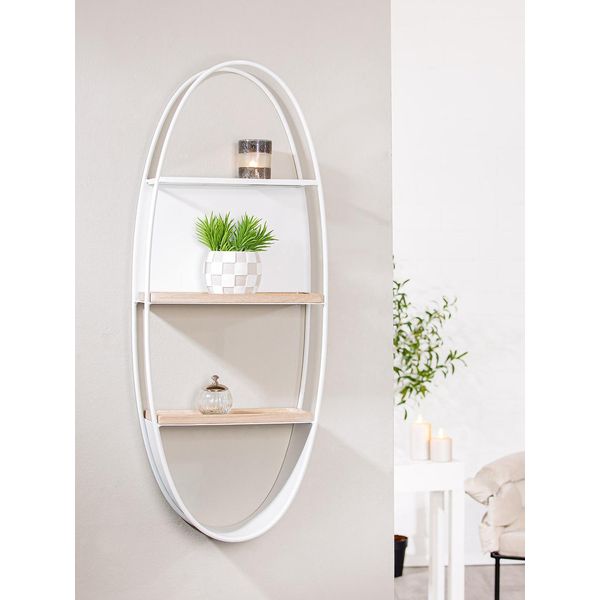 Gilde Regal, Oval, "Living"", Glas, Metall, Weiß, Ve 1, L. 14 Cm, B. 40 Cm, H. 102 Cm 74158"-image