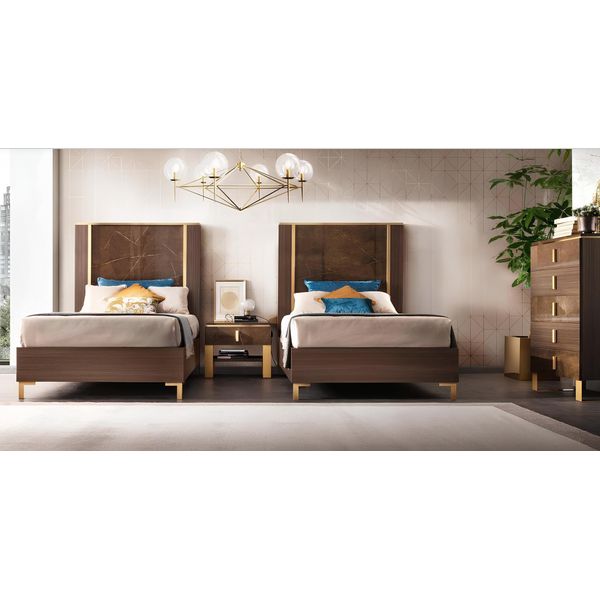 Letto Comodino Sgabello 4 Pezzi Cameretta Design Moderno Letti Nuovo-image