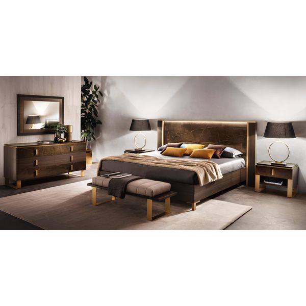 Camera Da Letto Letto Matrimoniale Stile Moderno Letti Imbottiti Mobili Italiani Nuovo-image