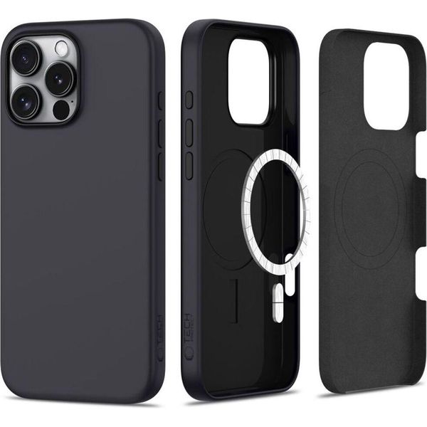 Tech-Protect Silicone Magsafe Iphone 16 Pro Nero Opaco-image
