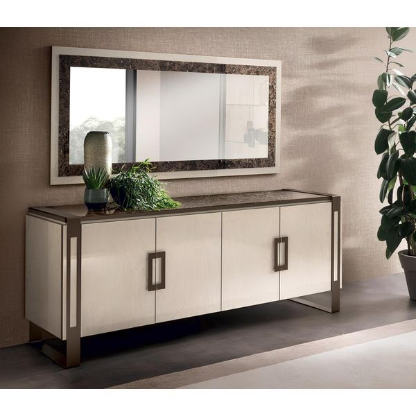 Elegante Design Console Credenza In Legno Credenza A Specchio Mobile Consolle 2 Pezzi-image
