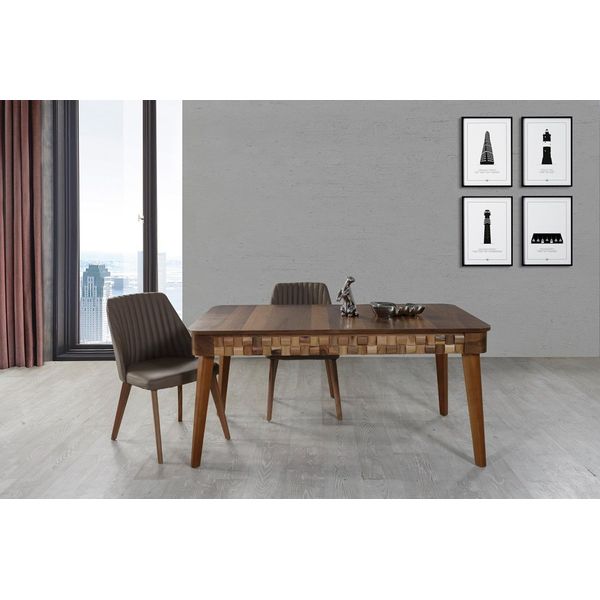 Set Da Pranzo Sala Da Pranzo Italiana Tavolo 2X Sedie Gruppo 3Pz. Set Da Pranzo-image