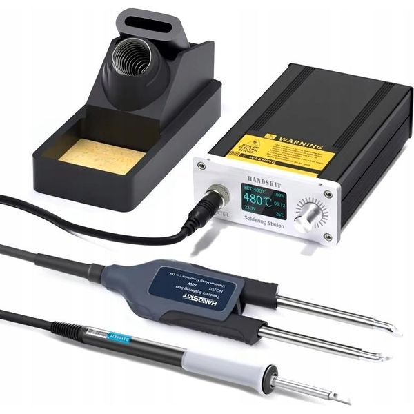 Rosfix Handkit Series Electric Pro – Stazione Di Saldatura 2 In 1 Con Punte T12 | 120 W, 150-480, Display Oled | Per Riparazioni Elettroniche-image