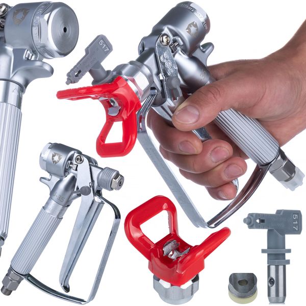 Rosfix Pistola A Spruzzo Per Vernice Ultraspray Masterjet MJ1 | Ugello Hi-Flow 517 E Protezione Ugello In Acciaio Inossidabile | 3600 Psi-image