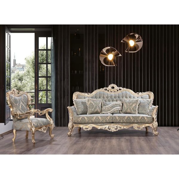 Set Di Divani Set Di Divani Classici Poltrone Da Salotto 3+1 Posti Chesterfield-image