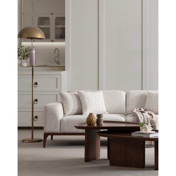 Divano 3 Posti Design Divani Tappezzeria Moderna Seduta Tessuto Nuovi Mobili Divano-image