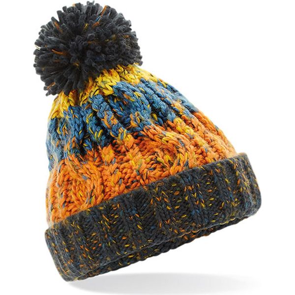 Beechfield B486B | Bambini Junior Cavatappi Pom Pom Beanie - Colore: Retro Blues - Taglia: Unica-image