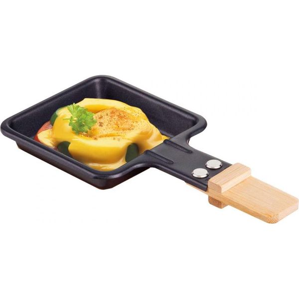 Padelle Per Raclette Syntrox Quadrate Con Manico In Bambù-image