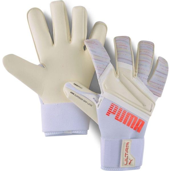 Puma Ultra Grip 1 Hybrid Pro Guanti Da Portiere Uomo Bianco Rosso Taglia 7-image