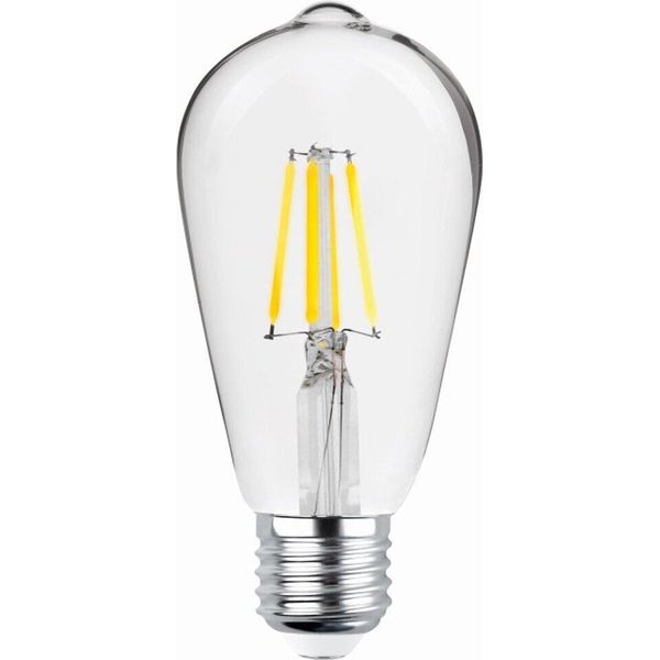 Lampada A Filamento E27 4W Led Lampadina Vintage 470 Lm Bianco Caldo 2700K ST64 Trasparente 3X Pezzi-image