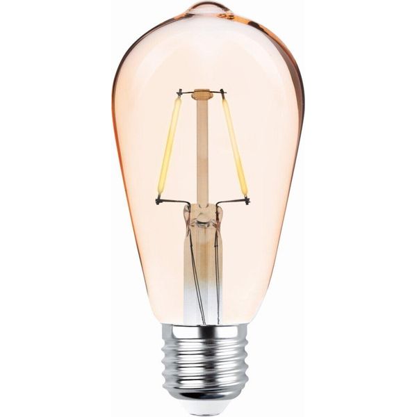 Lampada A Filamento E27 4W Led Lampadina Vintage 400 Lm Bianco Caldo 2200K ST64 Oro 3X Pezzi-image