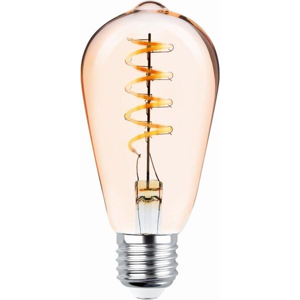 Lampada A Filamento E27 4W Led Lampadina Vintage 250 Lm Bianco Caldo 2000K ST64 Sf Oro 3X Pezzi-image