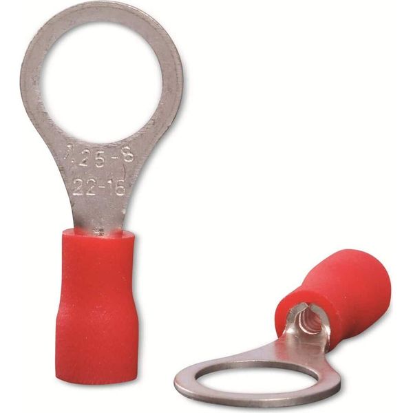 Quadrios 22C444 Capocorda Ad Anello Sezione (Max.)=1,5 Mm² Foro-Ø=8,5 Mm Parzialmente Isolato Rosso 1 Set (22C444)-image