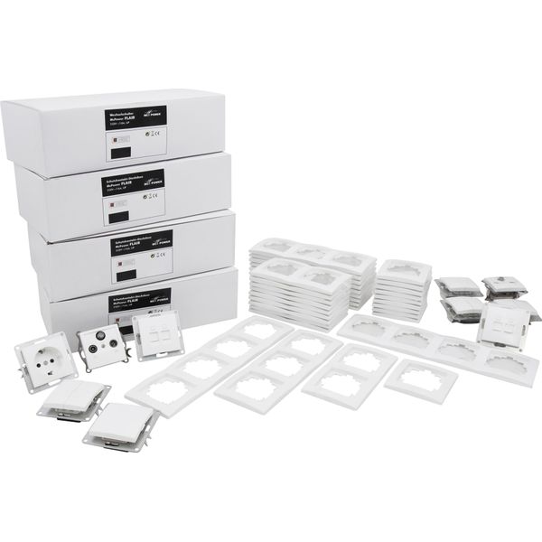 Mcpower Flair ''Megaset'' Set Di Interruttori E Prese Da 100 Pezzi, Bianco-image