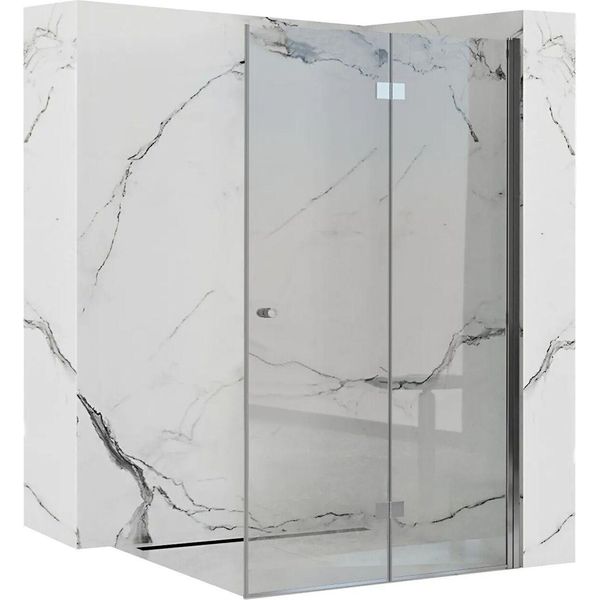 Cabine Doccia Rea City Black + Piatto Doccia Savoy Black 80X80-image