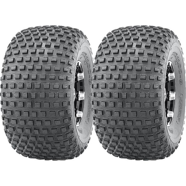 22X11.00-8 Pneumatici Knobby Su Cerchi Con Cuscinetti A Sfera, - Ruote Per Rimorchio Atv - Set Di 2 --image