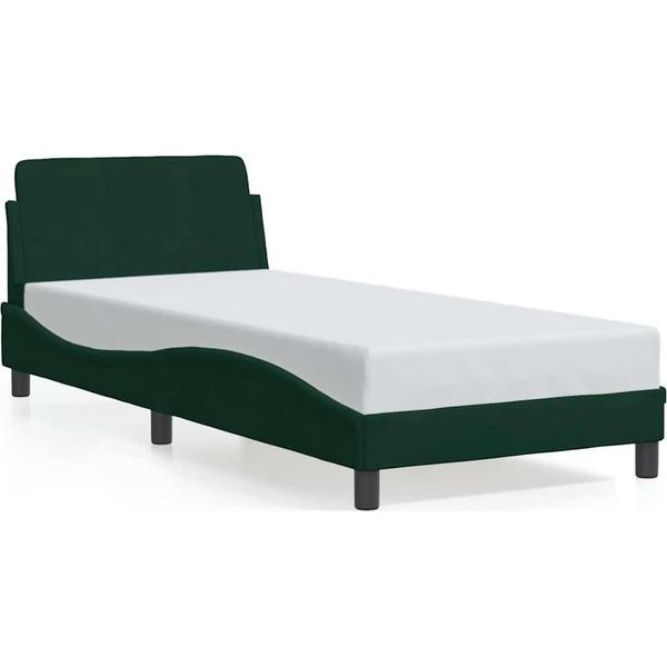 Struttura Letto Vidaxl "Dover"" Verde Scuro 80X200 Cm In Velluto"-image