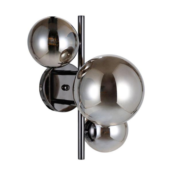 Lampada Da Parete Cromo Nero Sfere Di Vetro 3Xg9 Moderna Canello Italux WL-406007-3A-BCR-image