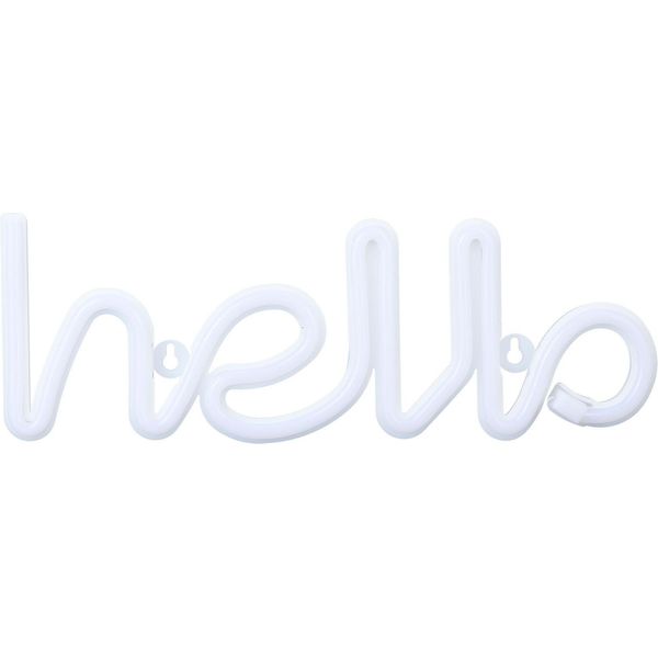 Luce Al Neon, Lampada Al Neon, Luce Del Segno, Segno Al Neon, Luce Al Neon Delle Lettere Di Ciao, Decorazione Dell'interno-image