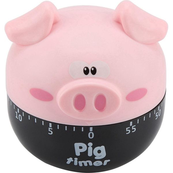 Timer Da Cucina Con Maialino Simpatico, Timer Meccanico, Contatore Per Misurare Il Tempo Di Cottura-image
