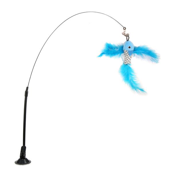 Divertente Bastone Di Piume Di Gatto, Bacchetta Interattiva Di Piume Di Gatto Con Ventosa, Giocattolo Con Bacchetta A Ventosa, Bacchetta Portatile Con Ventosa, Divertente Giocattolo A Bastone Di Gatto, Giocattoli Per Gatti-image