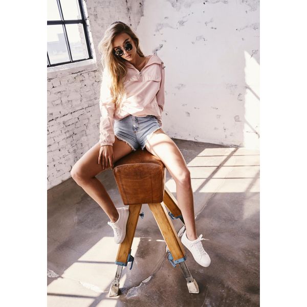Urban Classics Hotpants Donna In Denim Blu Sbiancato - 27-image