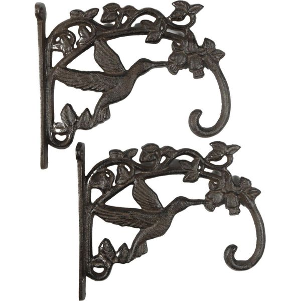 Gancio Da Parete In Ghisa Con Uccelli, Portavaso Decorativo Traforato-image