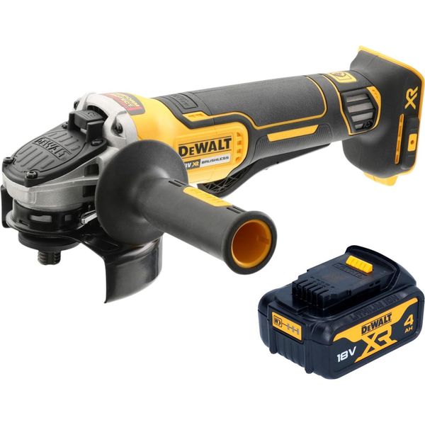 Smerigliatrice Angolare A Batteria Dewalt Dcg 406 N 18 V 125 Mm Brushless + 1X Batteria 4,0 Ah - Senza Caricabatteria-image