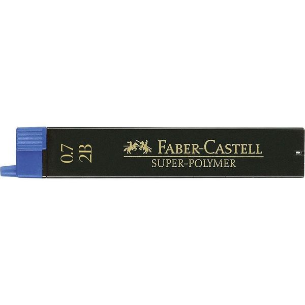 Faber-Castell 120702 Ricarica Super Polymer - 0,7 Mm, 2B, Nero, 12 Ricariche-image