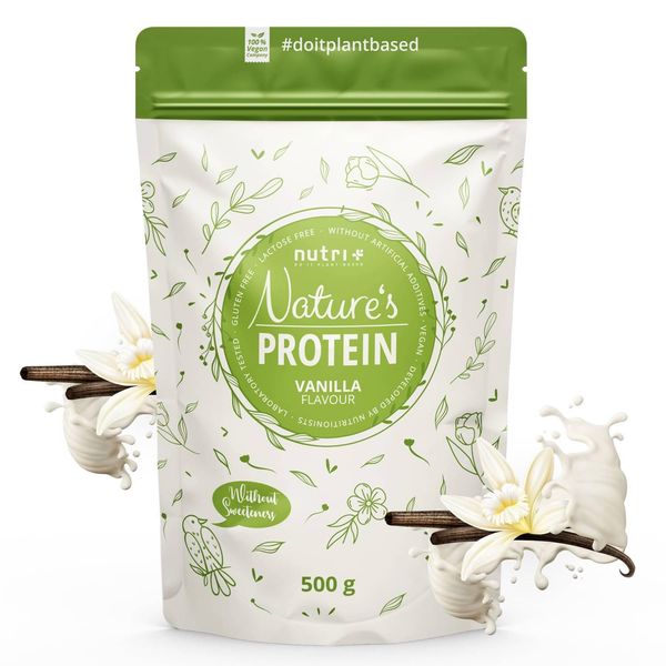 Nutri+ Vegan Natures Protein - Proteine In Polvere Senza Dolcificante - Vaniglia 500 G-image