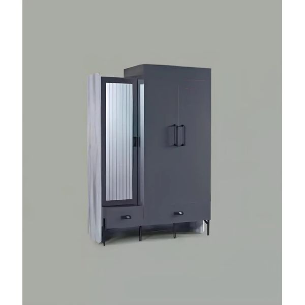 Armadio Grigio Armadio Armadi Camera Da Letto Legno Arredo 134Cm-image