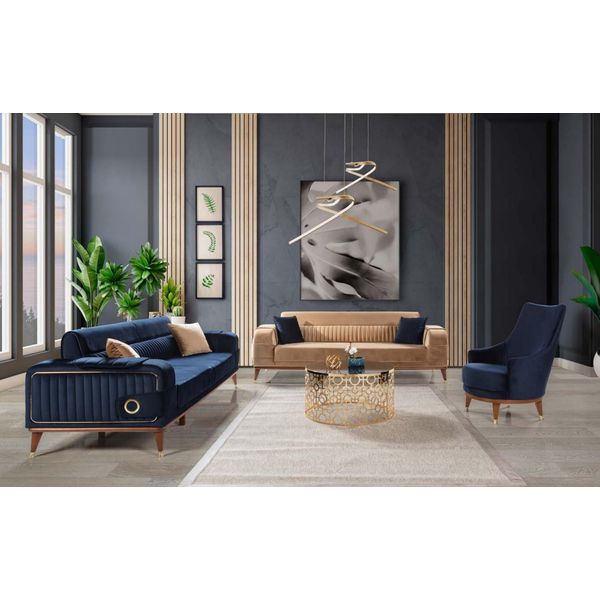 Lusso Set Di Divani 3+3+1 Posti Design Divano Imbottito Divano Moderno Nuovo-image