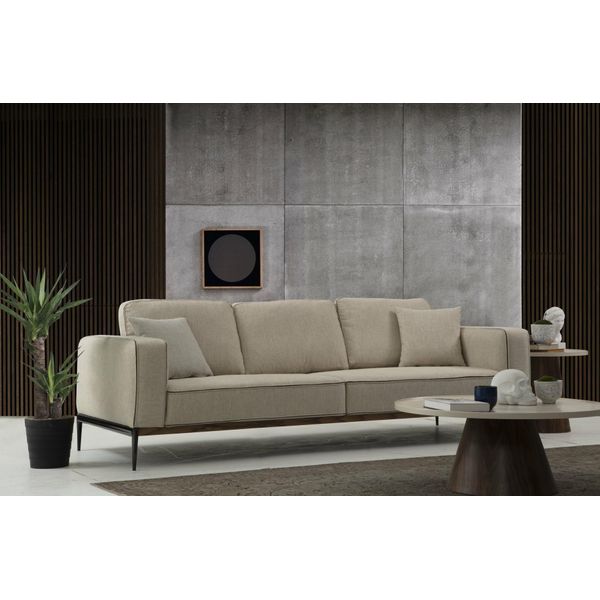 Divano A Due Posti Divani In Tessuto A 2 Posti Dal Design Moderno Soggiorno Beige-image