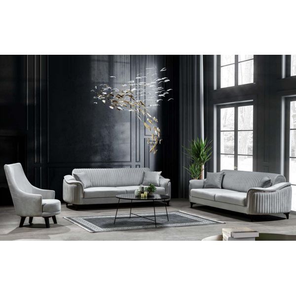 Set Di Divani Divano Garniur Divani Poltrone 3+3+1 Posti A Sedere Moderno Set 3 Pezzi Design-image