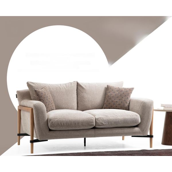Soggiorno Divano A Due Posti Divani In Tessuto A 2 Posti Dal Design Moderno Grigio-image