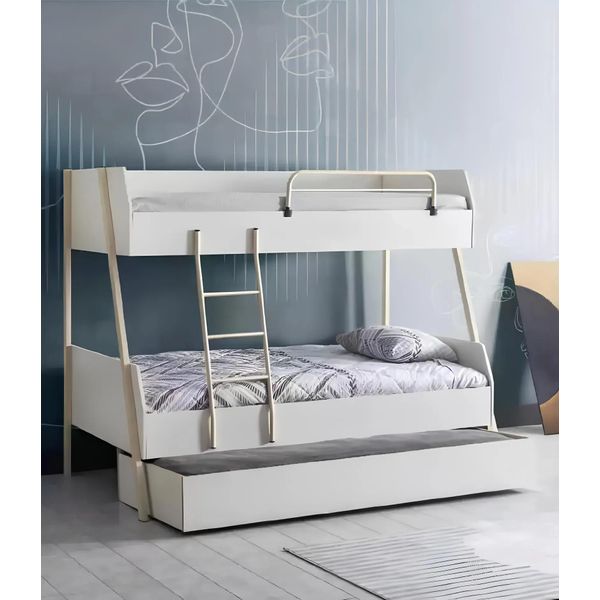 Letto Giovanile Bianco Letto Per Bambini Design Letto Moderno Camera Dei Bambini Letti In Legno Arredamento-image