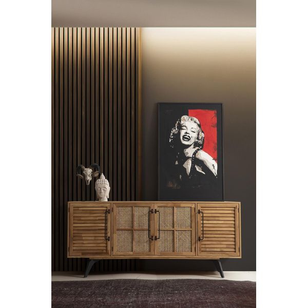Credenza Credenza In Legno Credenza Marrone Sala Da Pranzo Design Moderno-image