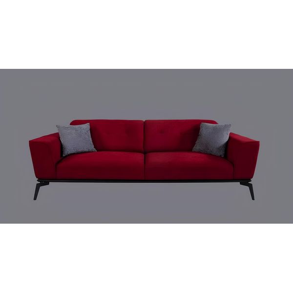 Divano 3 Posti Tessile Bordeaux Divani Divano Tappezzeria Mobili Moderni Tre Posti Rosso-image
