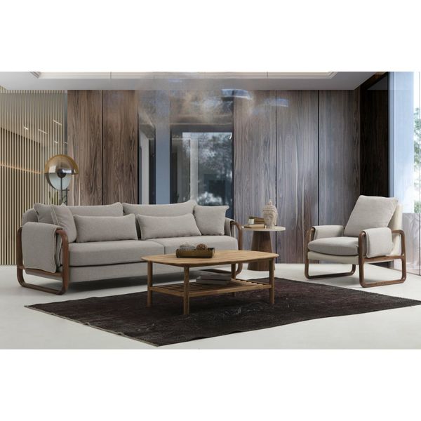 Set Di Divani 41 Posti Poltrona Quattro Posti Tessuto Moderno Grigio Set Design-image