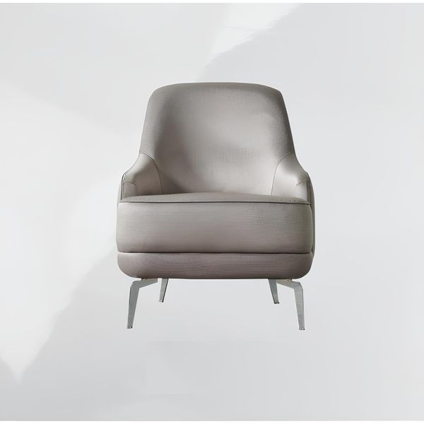 Poltrona Wing Chair Poltrona Cocktail In Tessuto Moderno Grigio Poltrona Soggiorno-image