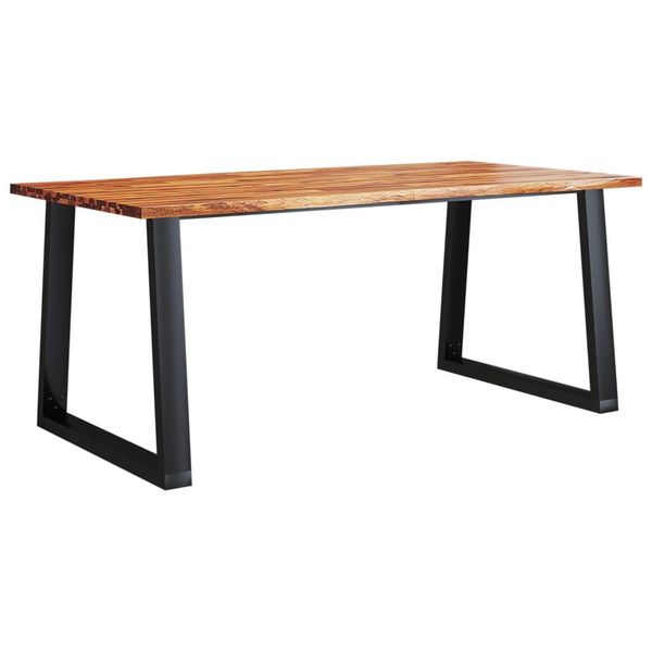 Vidaxl Tavolo Da Pranzo Con Bordo Ad Albero 180X90X75 Cm In Legno Massiccio Di Acacia-image