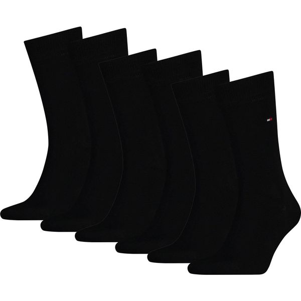Tommy Hilfiger Calze Da Uomo, Confezione Da 6 - Classiche, Calze, Nero Tinta Unita 47-49-image