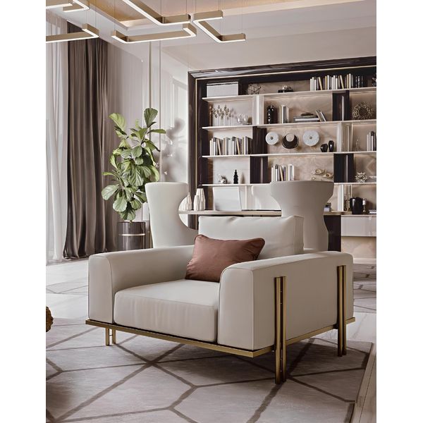 Poltrona Arredo Soggiorno Mobili In Legno Naturale Poltrona Sedia Morbida Design Bizzotto New-image