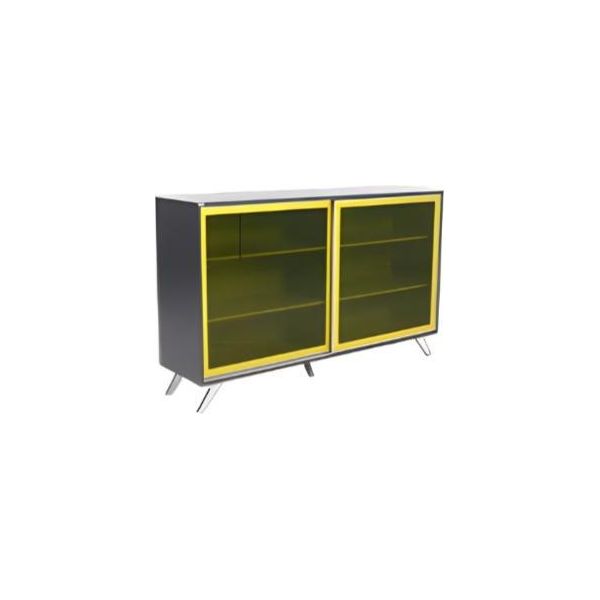 Elegante Schedario Grigio Giallo Mobili Per Ufficio Armadi Per Ufficio In Legno-image