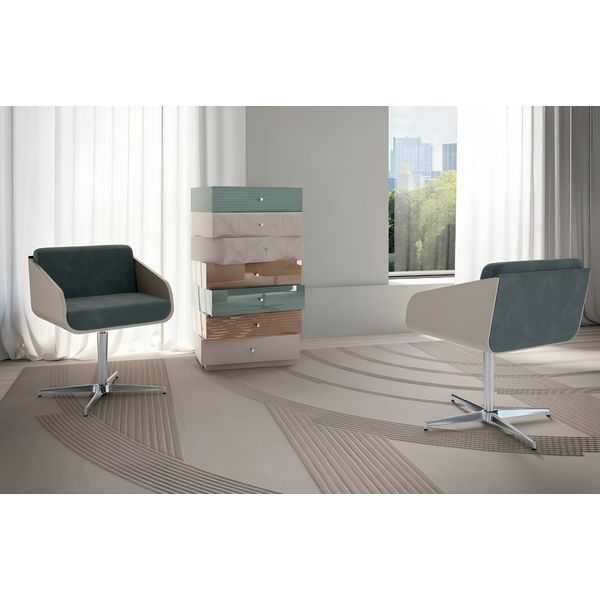 Poltrona Girevole Moderna Seduta Lounge Comfort Imbottitura Poltrona Arredo Bizzotto-image