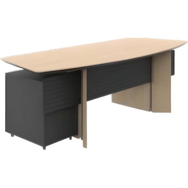 Scrivania Moderna Per Ufficio Scrivania Nera Marrone Mobili In Legno Ambiente Di Lavoro-image
