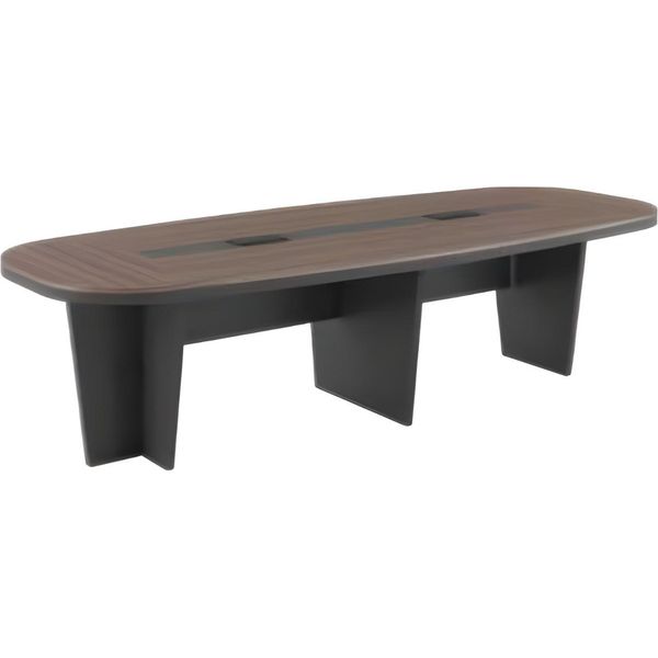 Tavolo Da Conferenza Moderno Con Piano In Legno Marrone Tavolo Ovale Per Riunioni-image