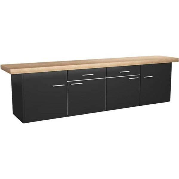 Elegante Schedario Da Ufficio Nero Marrone Mobili In Legno Mobili Da Lavoro-image
