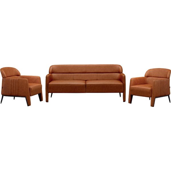 Set Di 3 Poltrone Set Divano Mobili Divano Tappezzeria Soggiorno Legno Nuovo-image