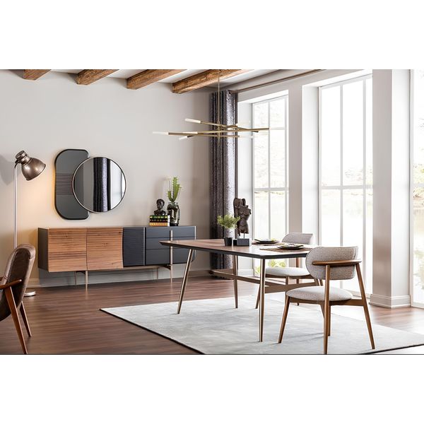 Tavolo Da Pranzo Marrone Di Design Tavoli + 4X Poltroncine Set Da 5 Pezzi-image